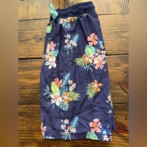Cat & Jack Boys Navy Floral Swim Trunks with Tropical Print (XL)